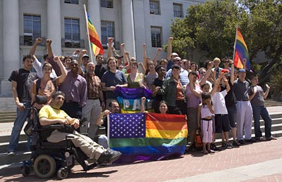 Gay marriage supporters on Sproul steps