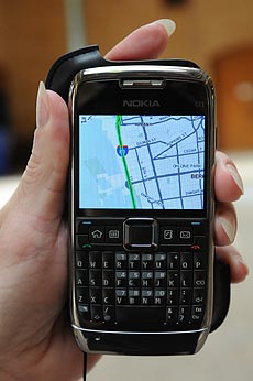 cellphone showing traffic data