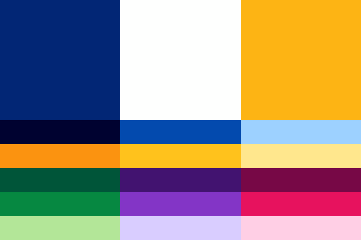 display of the various Berkeley brand colors